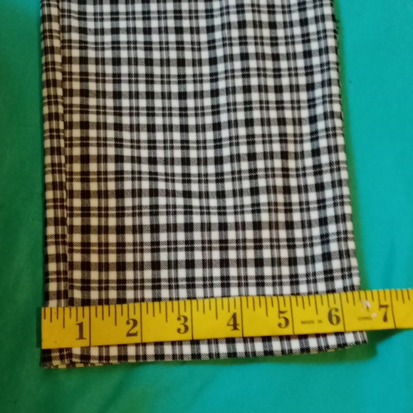 MAISON D'AMELIE BLACK AND WHITE CHECK STRETCH PANTS, SIZE 6 - Picture 8 of 10